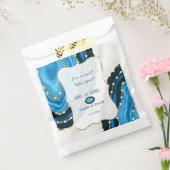 ネイビーブルーウォーターカラーアゲイト結婚パール フェイバーバッグ (封をした状態)