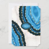 ネイビーブルーウォーターカラーアゲイト結婚パール 招待状 (裏面)