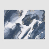 ネイビーブルーウォーターカラーアルコールインク&金ゴールドスパークル 薄葉紙 (正面)