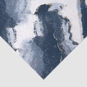 ネイビーブルーウォーターカラーアルコールインク&金ゴールドスパークル 薄葉紙 (詳細)