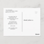 ネイビーブルーウォーターカラーカボチャの移動告知 ポストカード (裏面)