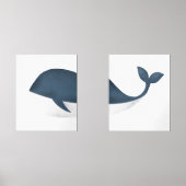 ネイビーブルーウォーターカラークジラビーチ子供部屋 (正面)