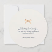 ネイビーブルーウォーターカラークリスマスイーティングカード 招待状 (裏面)