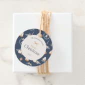 ネイビーブルーウォーターカラークリスマス フェイバータグ (インサイチュ)