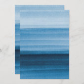 ネイビーブルーウォーターカラーグラデーション招待状 招待状 (正面/裏面)
