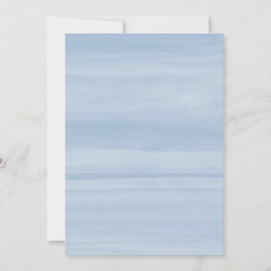 ネイビーブルーウォーターカラーグラデーション招待状 招待状 (裏面)