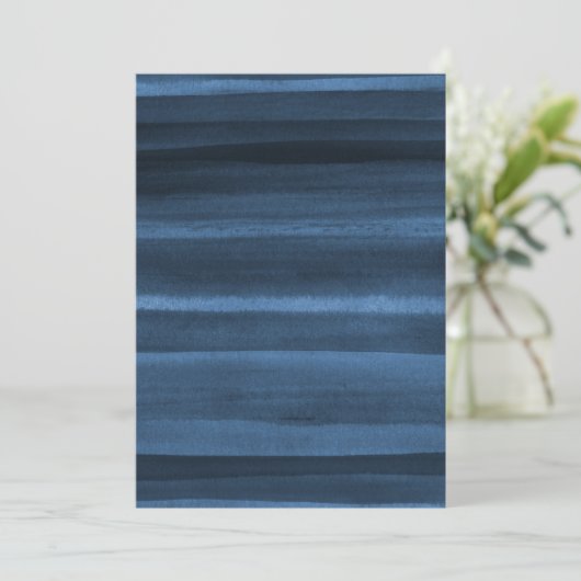 ネイビーブルーウォーターカラーグラデーション招待状 招待状 (スタンド正面)