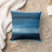 ネイビーブルーウォーターカラーグラデーション装飾用クッション クッション (ブランケット)