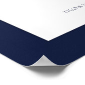 ネイビーブルーウォーターカラーグリーナリーリハーサルディナー ポスター (角)