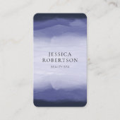 ネイビーブルーウォーターカラーシック美しいサロン爪、 ネイルスパ ロイヤリティカード (正面)