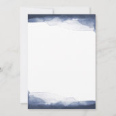 ネイビーブルーウォーターカラーシモダンックブライダルシャワー 招待状 (裏面)