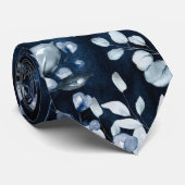 ネイビーブルーウォーターカラーダスティブルーグリーン結婚ズ ネクタイ (ロール)