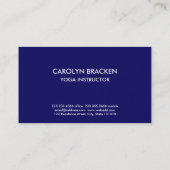 ネイビーブルーウォーターカラーブラシストロークミニマリスト 名刺 (裏面)