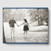 ネイビーブルーウォーターカラーマーサのヴィンヤードのマップ結婚ズ ゲストブック (裏面)