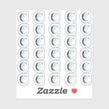 ネイビーブルーウォーターカラーレター"C"ミニシール