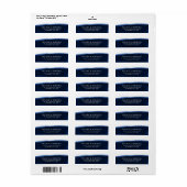 ネイビーブルーウォーターカラー差出人住所 ラベル (フルシート)