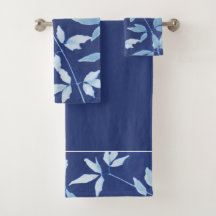 ネイビーブルーウォーターカラー植物学