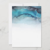ネイビーブルーウォーターカラー沿岸ビーチ抽象芸術波 招待状 (裏面)