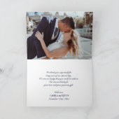 ネイビーブルーウォーターカラー結婚フローラ |写真 サンキューカード (内部)