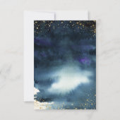 ネイビーブルーウォーターカラー金ゴールドスパークルカスタムの写真 セーブザデート (裏面)