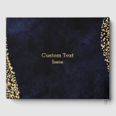 ネイビーブルーウォーターカラー&金ゴールドグラムズモノグラム ゲストブック (裏面)