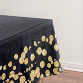 ネイビーブルーウォーターカラー&金ゴールドグラムズモノグラム テーブルクロス (インサイチュ)