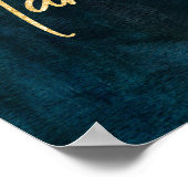 ネイビーブルーウォーターカラー&金ゴールドラブは甘いトリート ポスター (角)