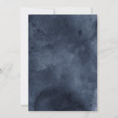 ネイビーブルーウォーターカラー&金ゴールド結婚ズ 招待状 (裏面)