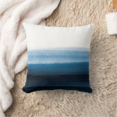 ネイビーブルーウォーターグラデーションカラー クッション (ブランケット)