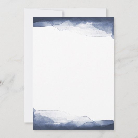 ネイビーブルーウォーターモダンカラーシック甘い16パーティー 招待状 (裏面)