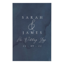 ネイビーブルーウォーター結婚カラーのウェルカムサイン