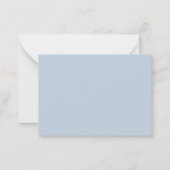 ネイビーブルーウォーター色の花と葉ベビーショー ノートカード (裏面)