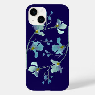 ネイビーブルーウォーター色の花 Case-Mate iPhone 14ケース