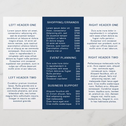 ネイビーブルーウォーター色ビジネスモダンパンフレット (裏面)