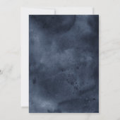 ネイビーブルーウォーター色ベビーシャワー 招待状 (裏面)