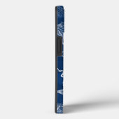 ネイビーブルーウォーター色海海洋動物モノグラム Case-Mate iPhoneケース (裏面 / 右)