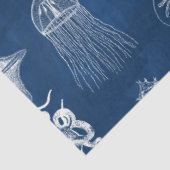 ネイビーブルーウォーター色海海洋動物 薄葉紙 (詳細)