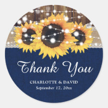 ネイビーブルーウッドストリングライツヒマワリ結婚ーズ