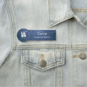 ネイビーブルーウッドビジネスロゴ従業員名タグ 名札 (インサイチュ)