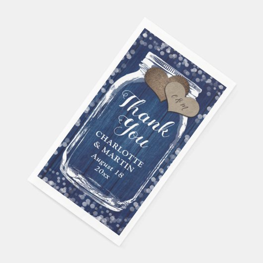 ネイビーブルーウッドメイソンジャール冬の結婚式ありがとう (コーナー)