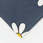 ネイビーブルーエステティックボタニカルフローラデイジーパターン フリースブランケット (角)