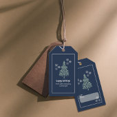 ネイビーブルーエバーグリーンツリーギフトラベル- 10セット ギフトタグ