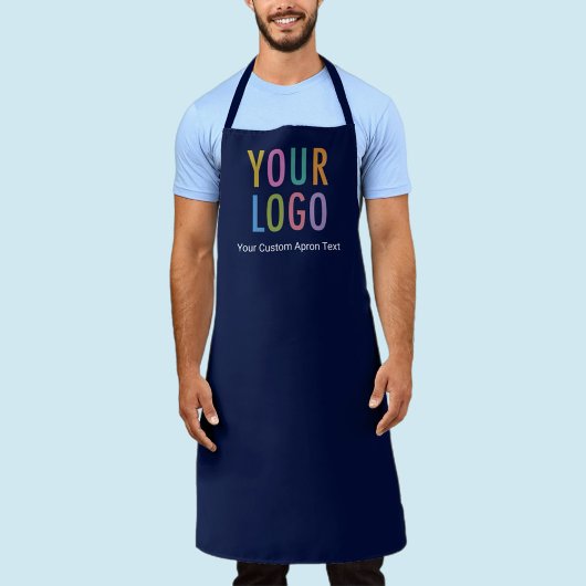 ネイビーブルーエプロンカスタムプロモーション会社のロゴ エプロン