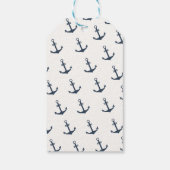 ネイビーブルーエレガントいかり航海のベビーシャワー ギフトタグ (裏面)