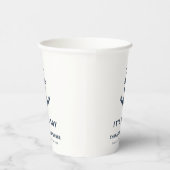 ネイビーブルーエレガントいかり航海のベビーシャワー 紙コップ (右)