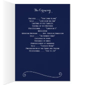 ネイビーブルーエレガントな結婚式プログラム (内側 (右))