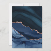 ネイビーブルーエレガントアダルトサプライズパーティー誕生日 招待状 (裏面)