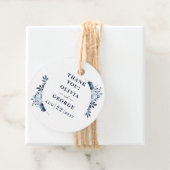 ネイビーブルーエレガントカントリー結婚フローラ フェイバータグ (インサイチュ)