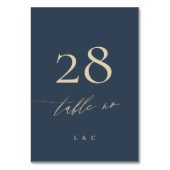 ネイビーブルーエレガントクラシック金ゴールド結婚ズ テーブルナンバー (正面)