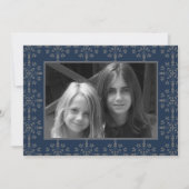 ネイビーブルーエレガントクリスマスフォトカード1枚の写真 シーズンカード (正面)